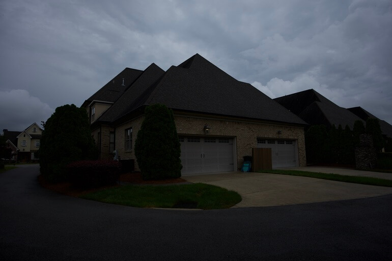 Before and after comparison of a real estate listing photo showing the impact of AI editing.