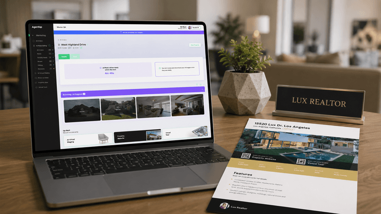 PhotoUp real estate marketing and AI photo editing dashboard