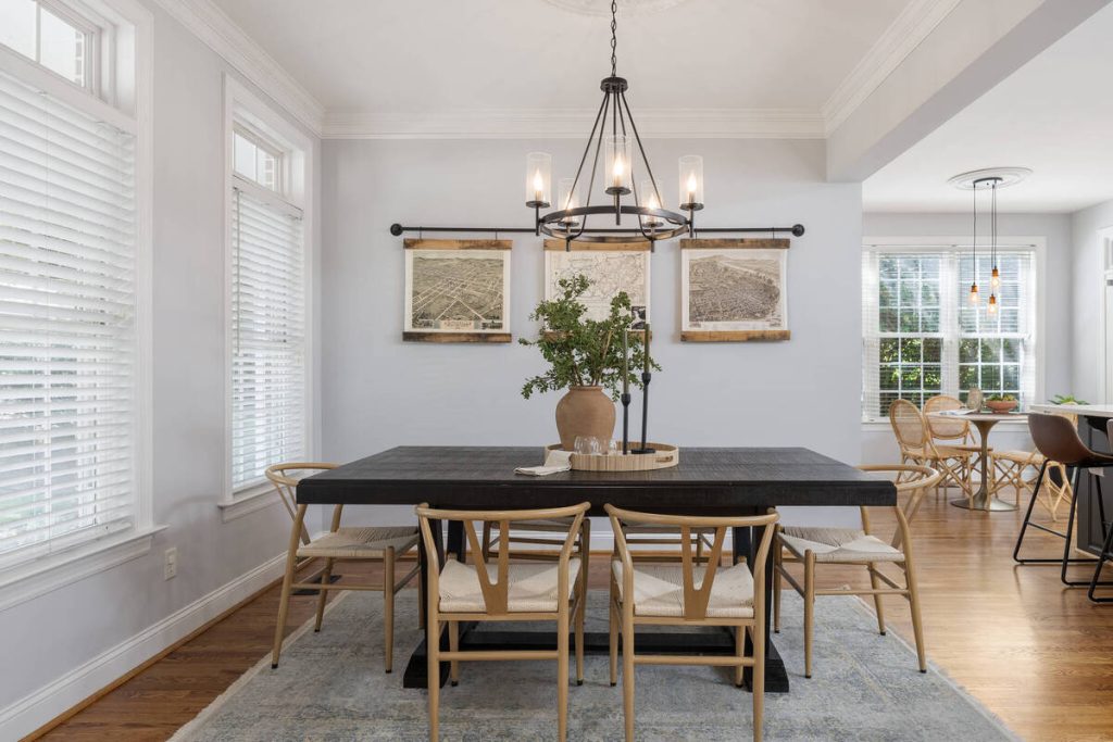 AI photo editing for real estate dining room.
