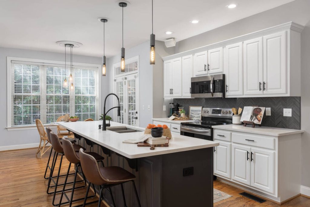 Kitchen after AI photo editing for real estate.