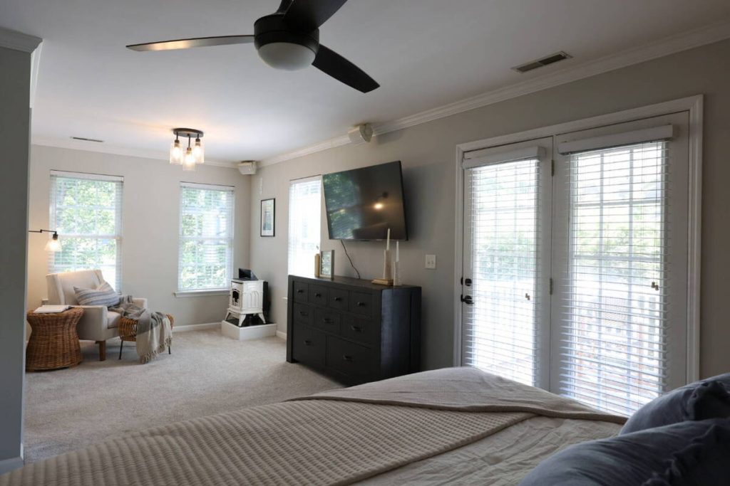 Bedroom before AI photo editing for real estate.