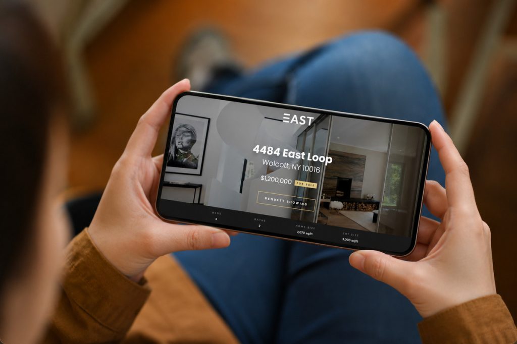 Property listing opened after scanning QR codes on real estate signs.