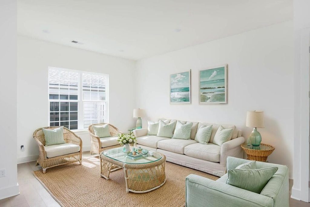 Bright living room using virtual home staging software