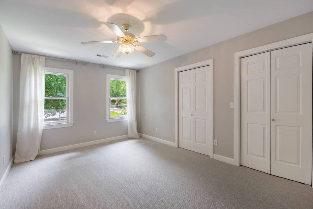 Empty large bedroom ready for virtual home staging software