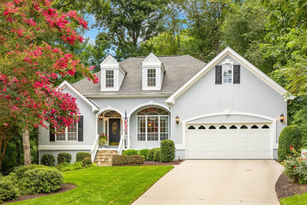 Exterior home with brighter lighting and improved curb appeal