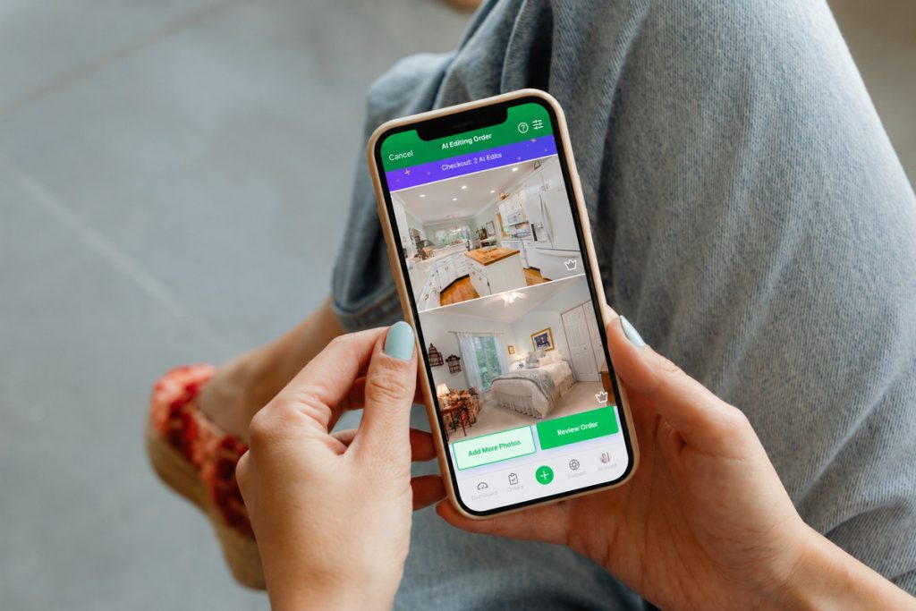 Mobile app used to upload and manage property photo edits