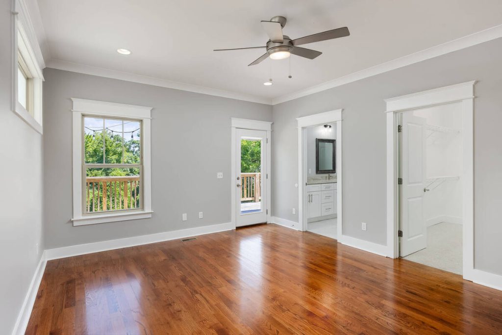 Empty bedroom prepared for real estate photo editing AI virtual staging
