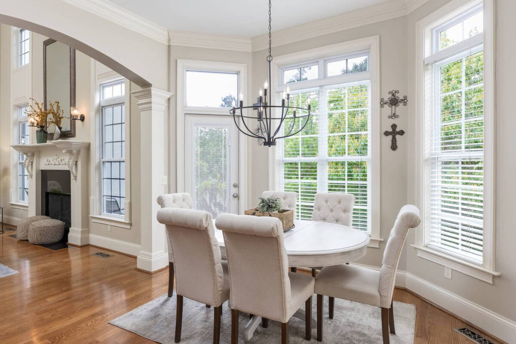 AI HDR editing balancing dining room and window detail