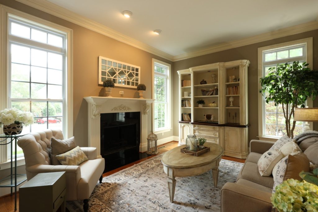 Living room before AI HDR real estate photo editing
