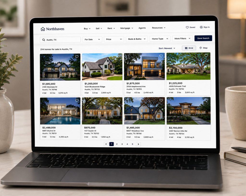 Build a real estate website with searchable property listings
