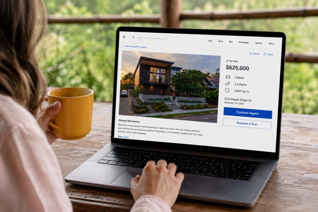 Buyer viewing a property listing before making an inquiry through single property websites