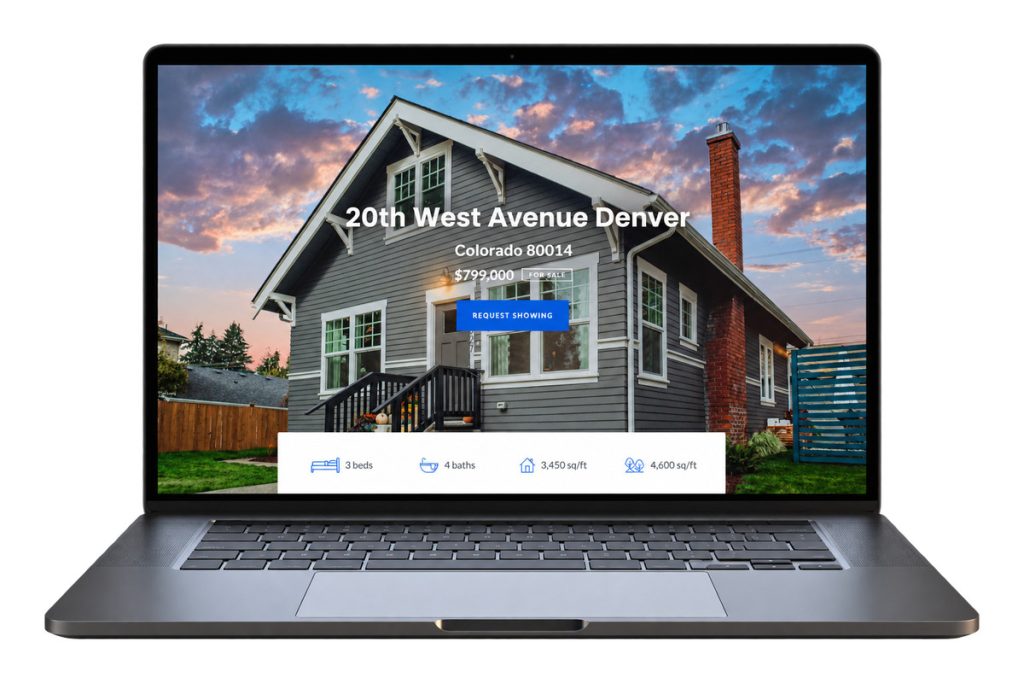 Single property website template showcasing a Denver home listing