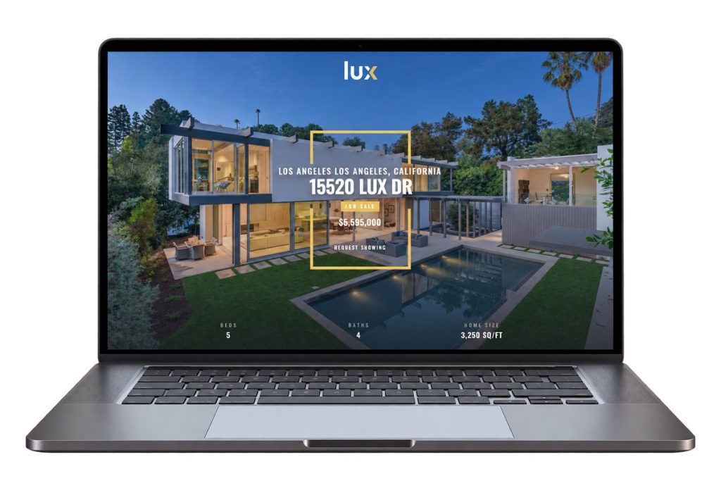 Single property website template featuring a luxury home listing