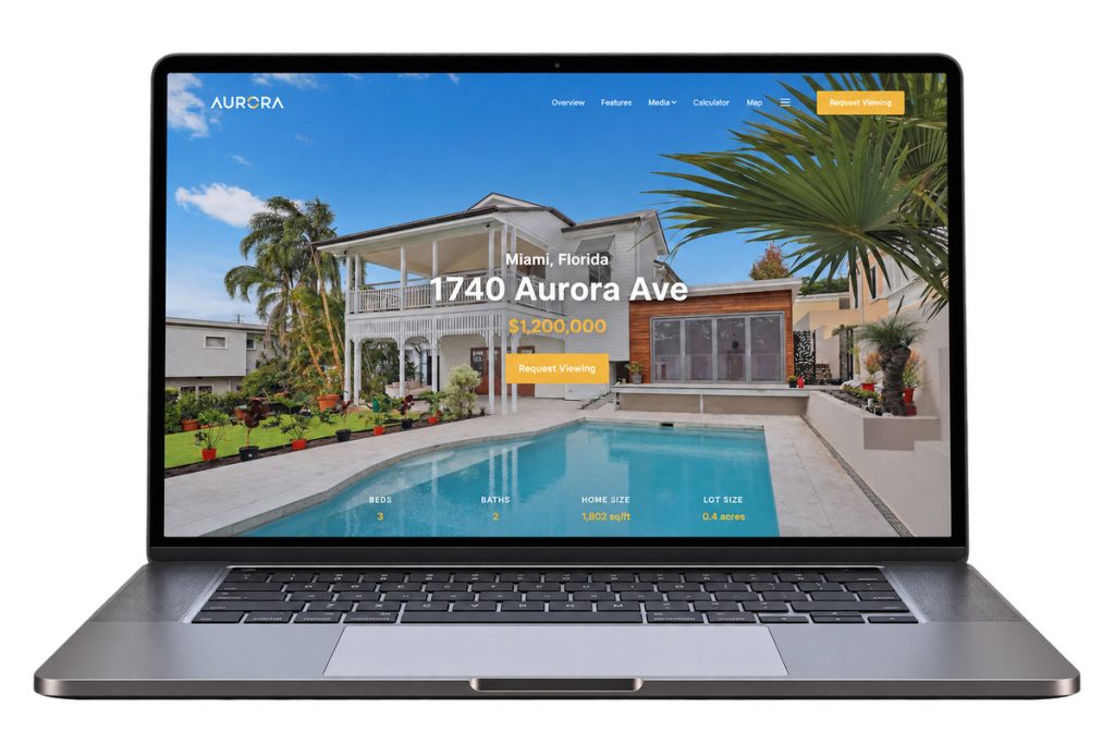 Single property website template showcasing an Aurora Avenue home