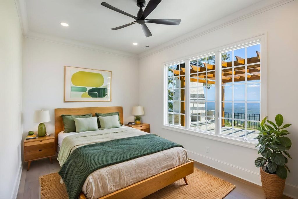 Midcentury bedroom created with the best AI virtual staging for real estate
